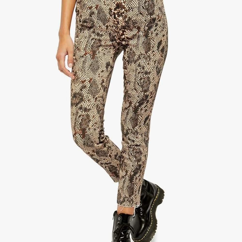 We The Free Brown Black Snakeskin Skinny Jeans NWT Size 31